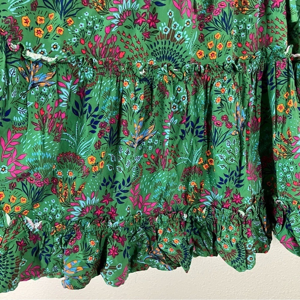 SUGARLIPS Rio Dress Plus Size 2X Boho Tiered Ditsy Floral Party Vacation Green - Picture 9 of 13